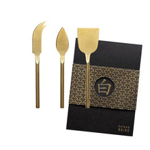 Carica l'immagine nel visualizzatore di Gallery, Satake Shiro Set formaggio 3 coltelli dorato