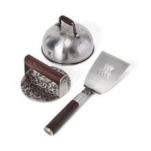 Carica l'immagine nel visualizzatore di Gallery, Satake Kuro 3 pezzi Smash BURGER Set, Piastra, Cloche e spatola