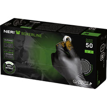 Carica l'immagine nel visualizzatore di Gallery, Guanti in nitrile neri ruvidi spessi, 50 Pezzi